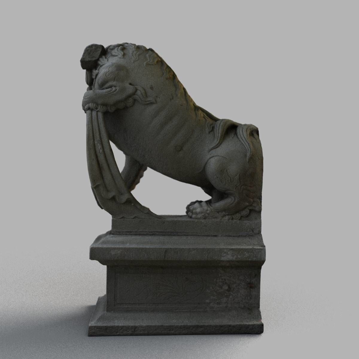 Lion-statue-007M lion statue 3D model_4