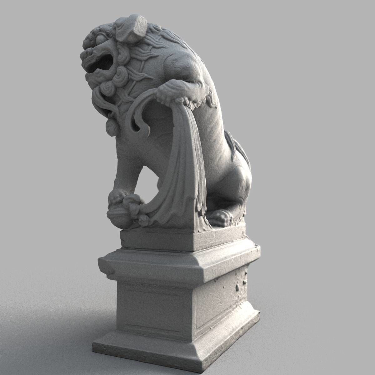 Lion-statue-007M lion statue 3D model_11