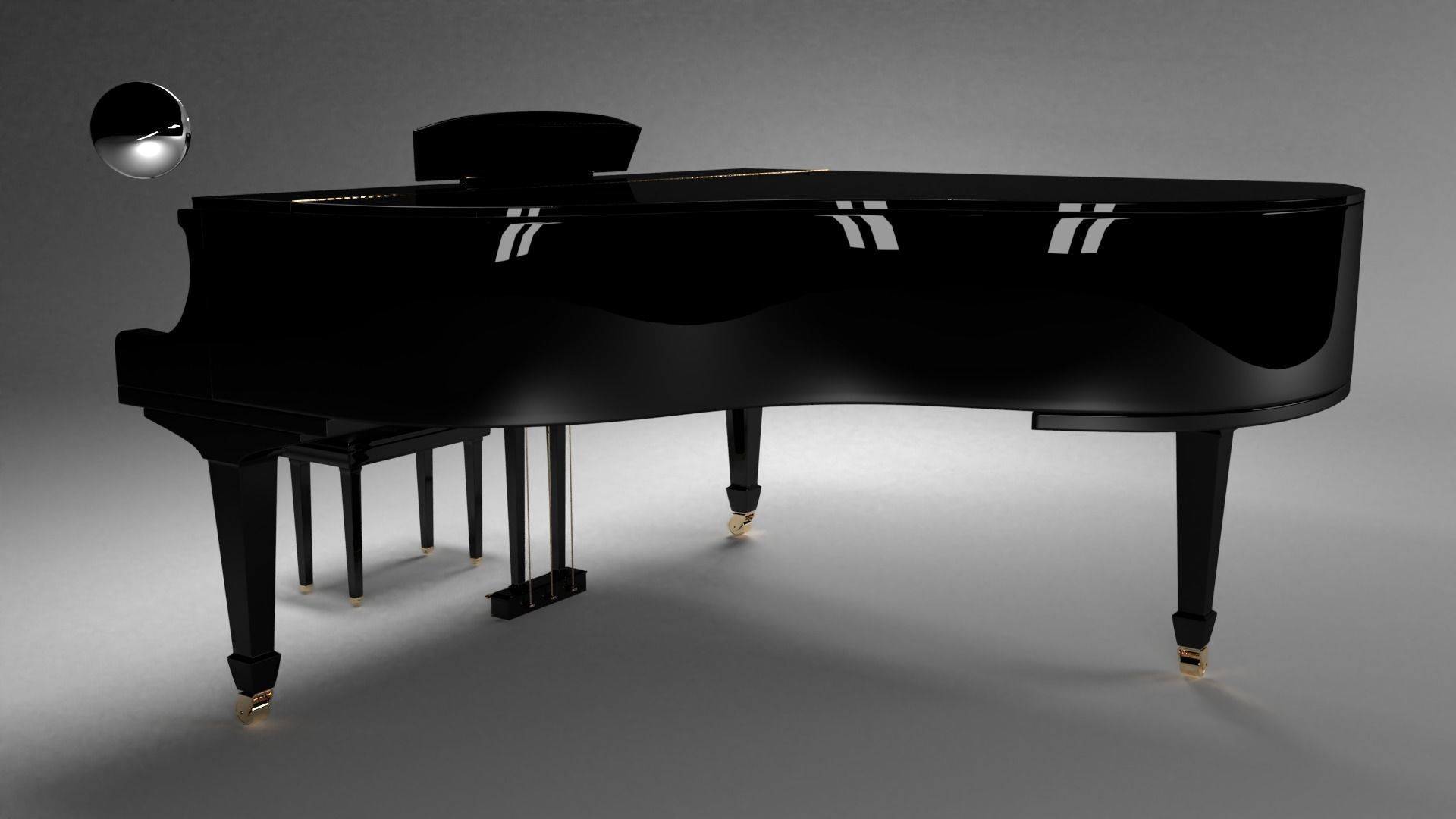 Grandpiano grand piano 3D model_2