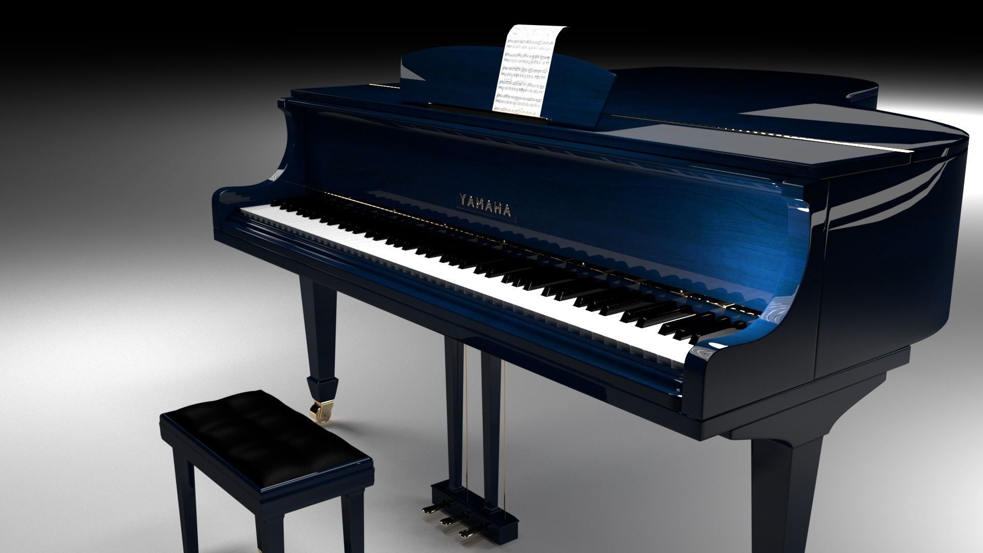 Grandpiano grand piano 3D model_5