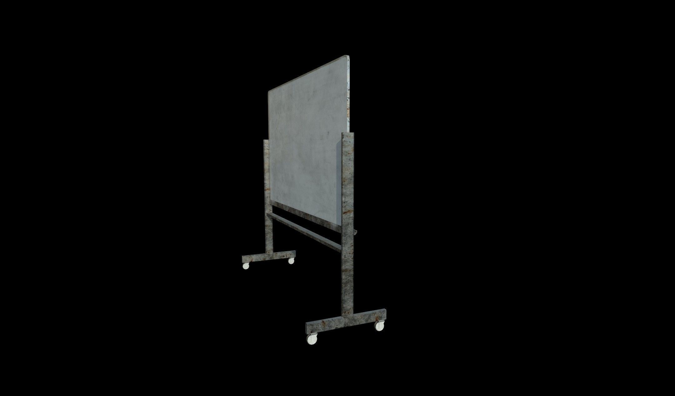 Whiteboard with stand - PBR - Dirty Textured Low-poly 3D model_3