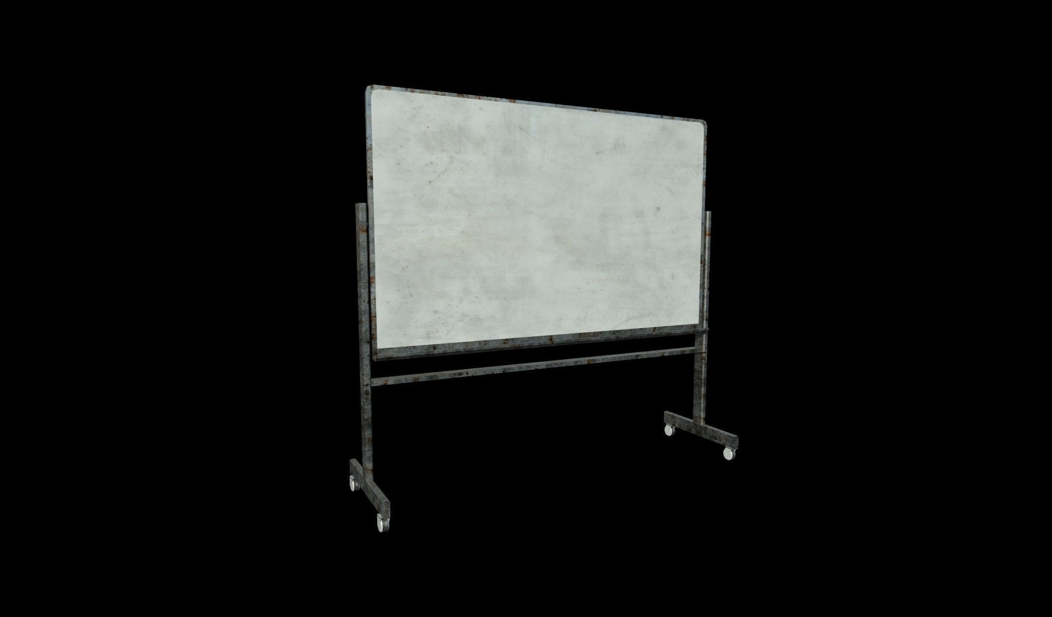 Whiteboard with stand - PBR - Dirty Textured Low-poly 3D model_1