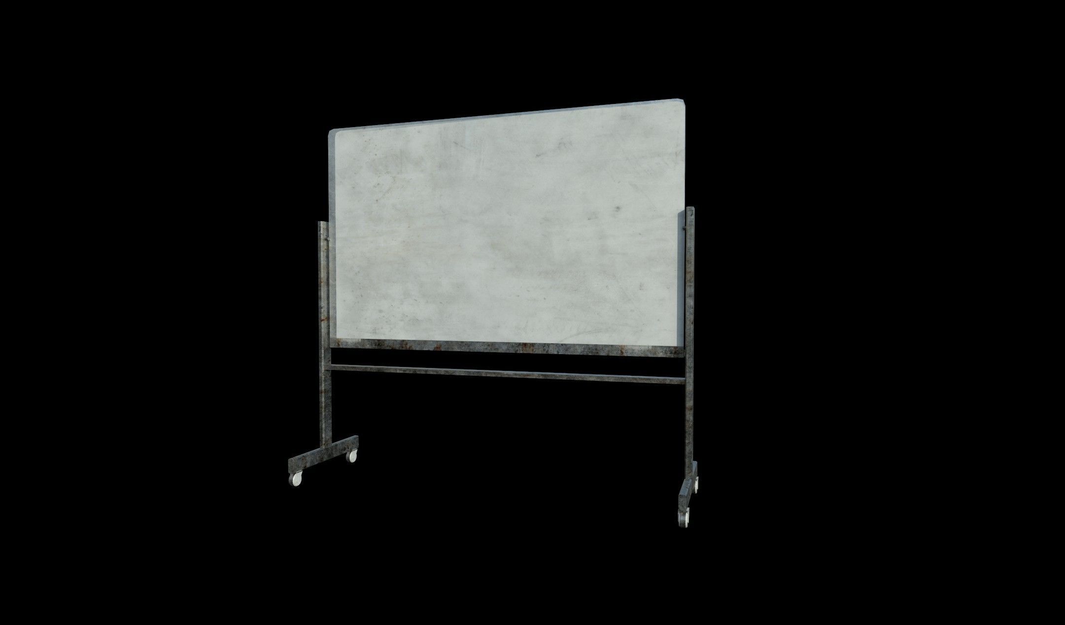 Whiteboard with stand - PBR - Dirty Textured Low-poly 3D model_4