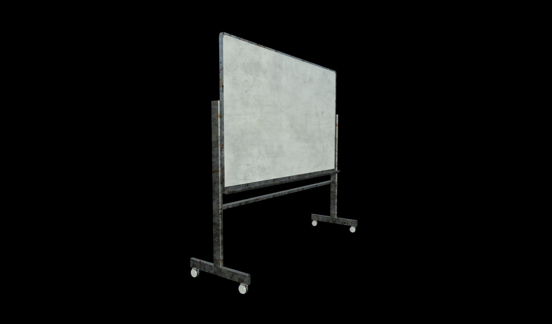 Whiteboard with stand - PBR - Dirty Textured Low-poly 3D model_2