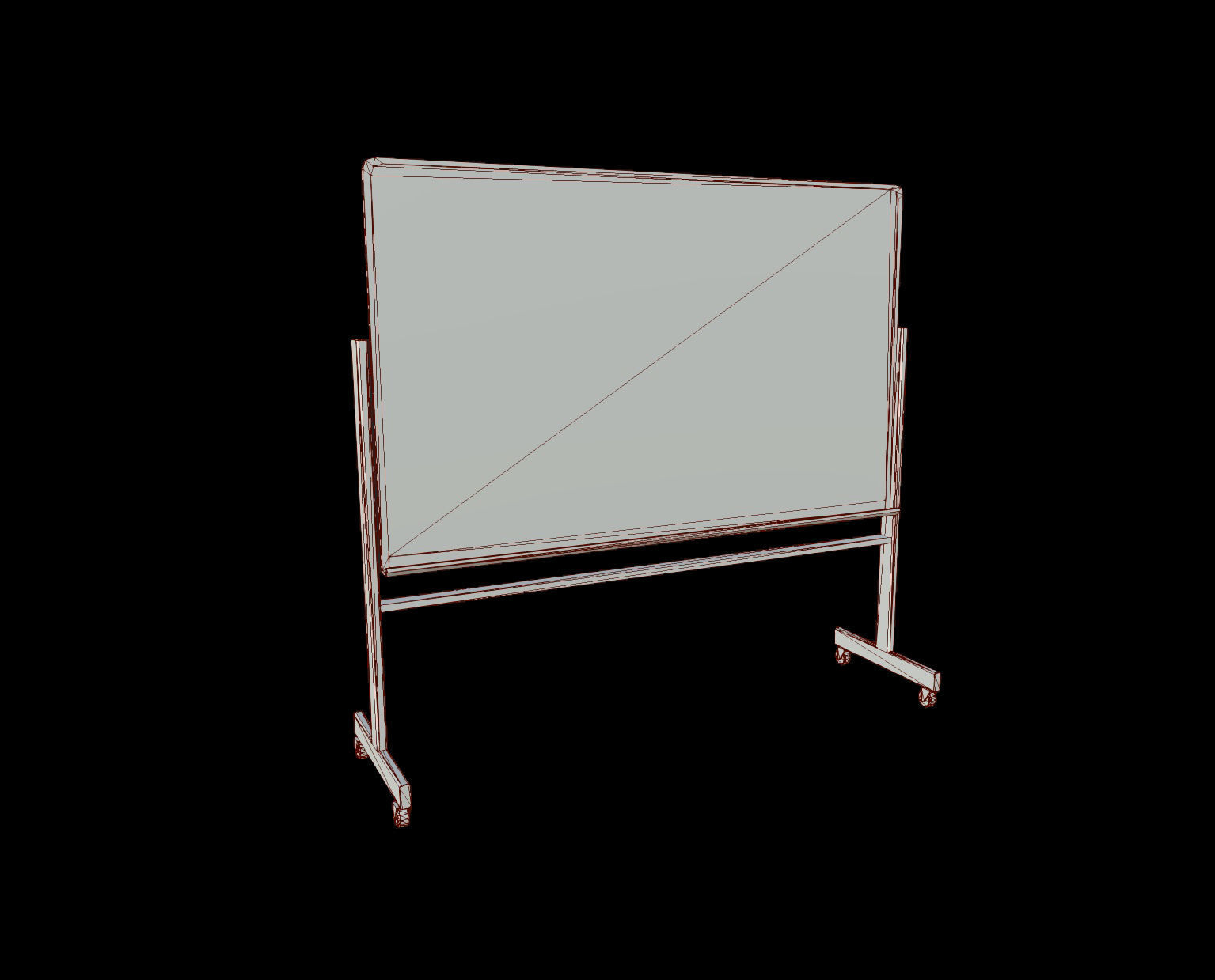 Whiteboard with stand - PBR - Dirty Textured Low-poly 3D model_11