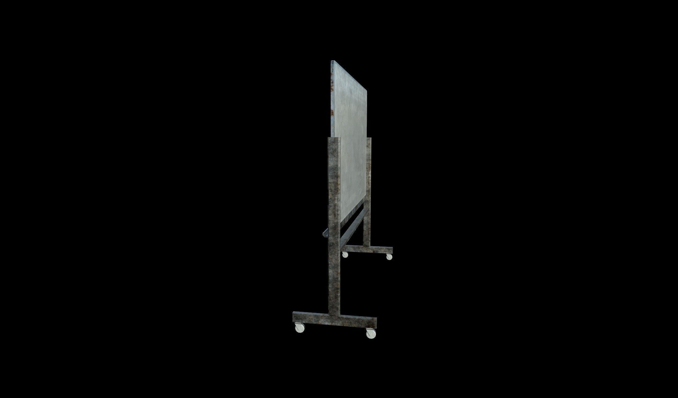 Whiteboard with stand - PBR - Dirty Textured Low-poly 3D model_6