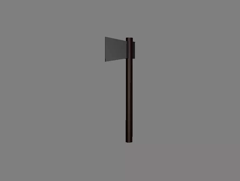 Low-Poly Axe street pole Free low-poly 3D model_0