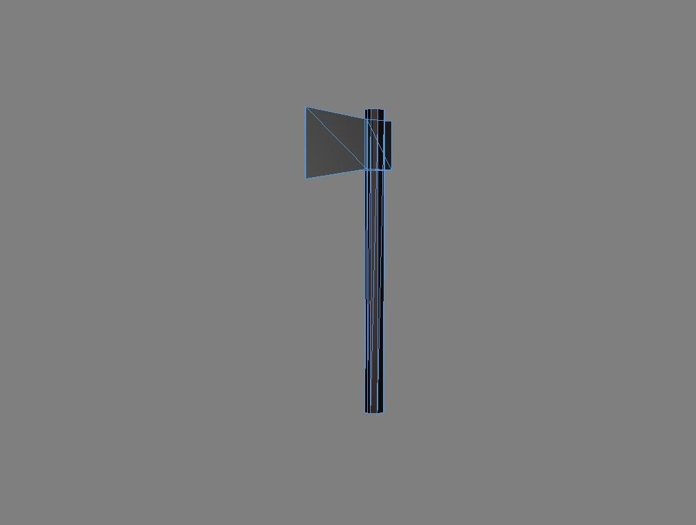 Low-Poly Axe street pole Free low-poly 3D model_1