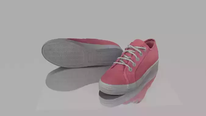 Casual summer shoes Low-poly 3D model