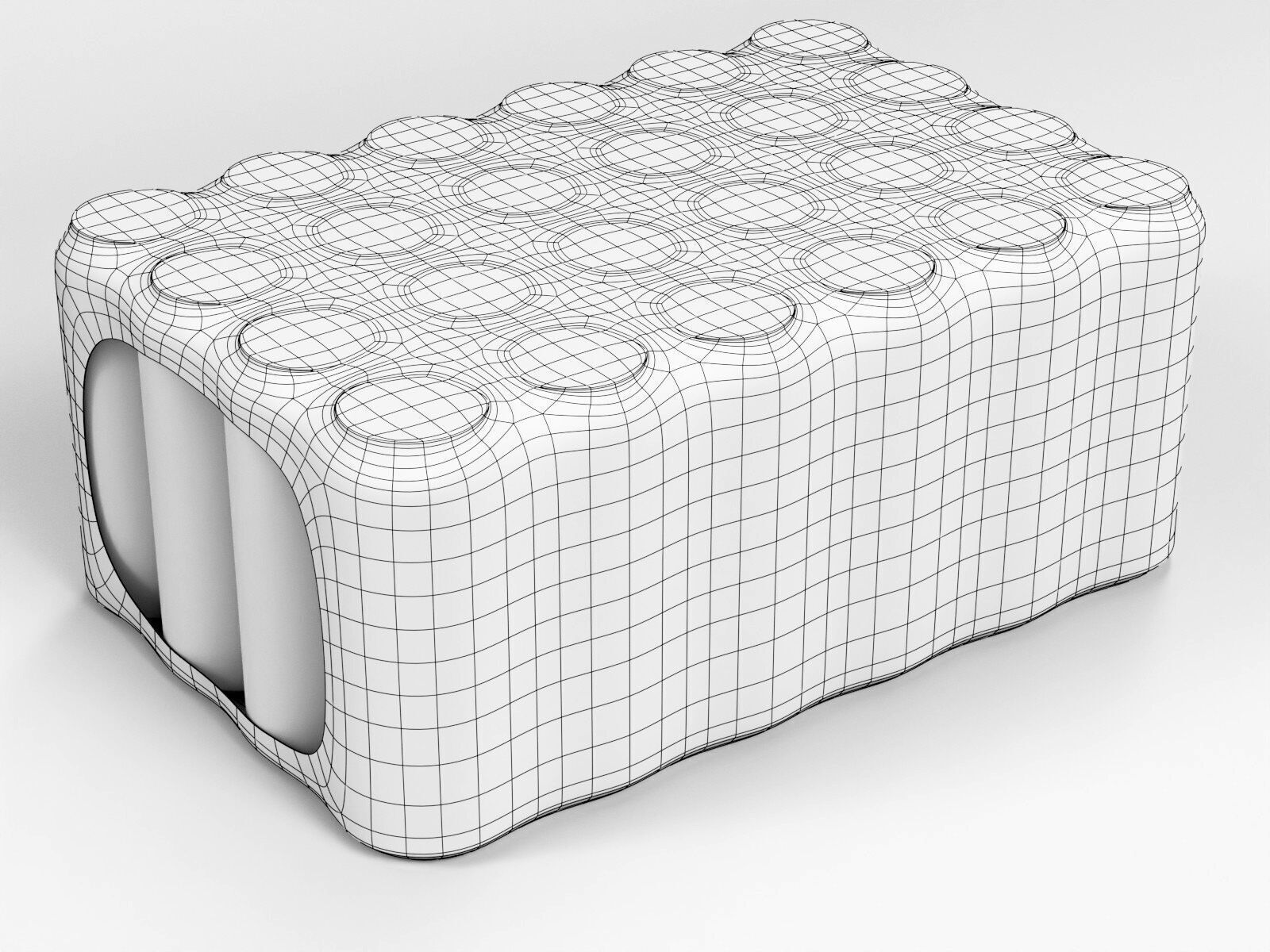 24 pack 500ml plastic shrinkwrapped beverage cans 3D model_1