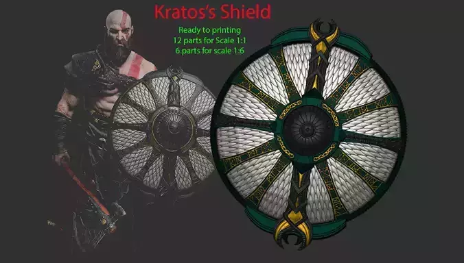 Shield of Kratos - Guardian Shield - God of War 2018 3D print model