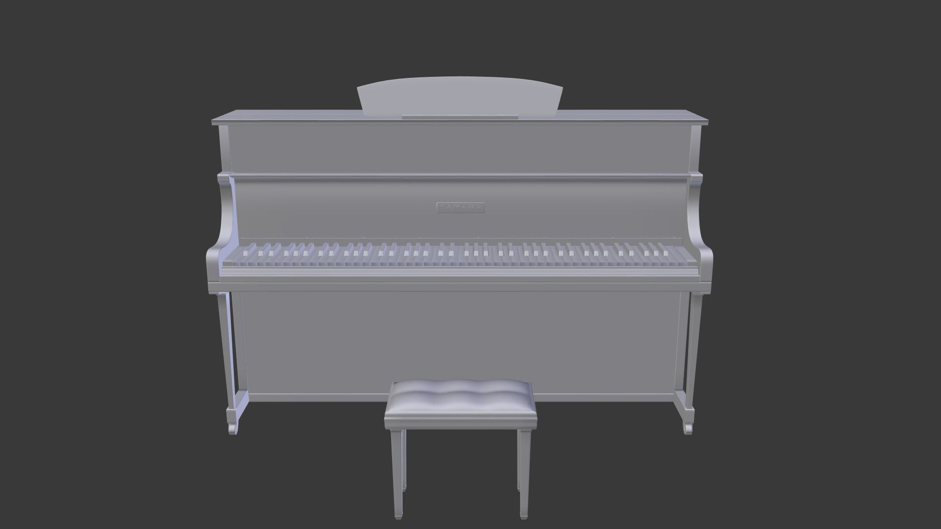 Piano with stool 3D model_9