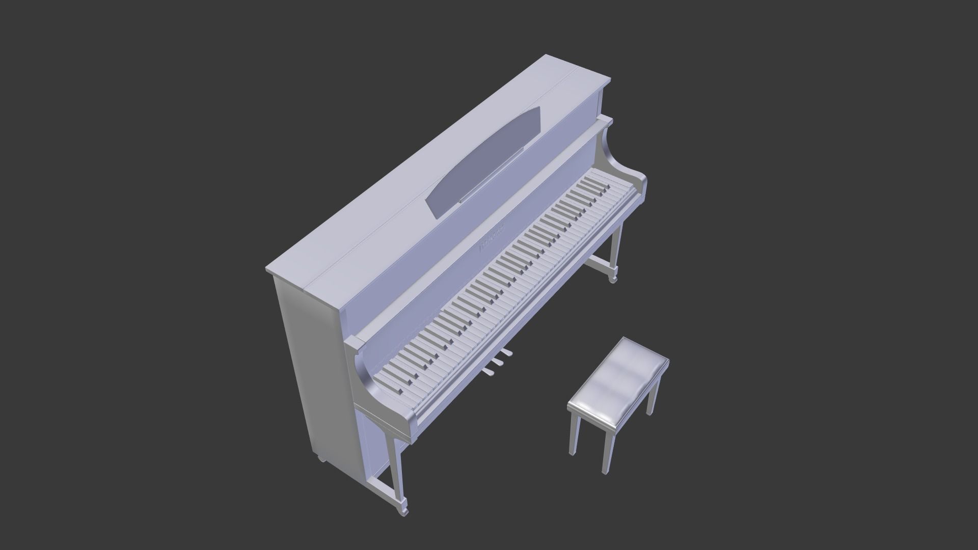 Piano with stool 3D model_8