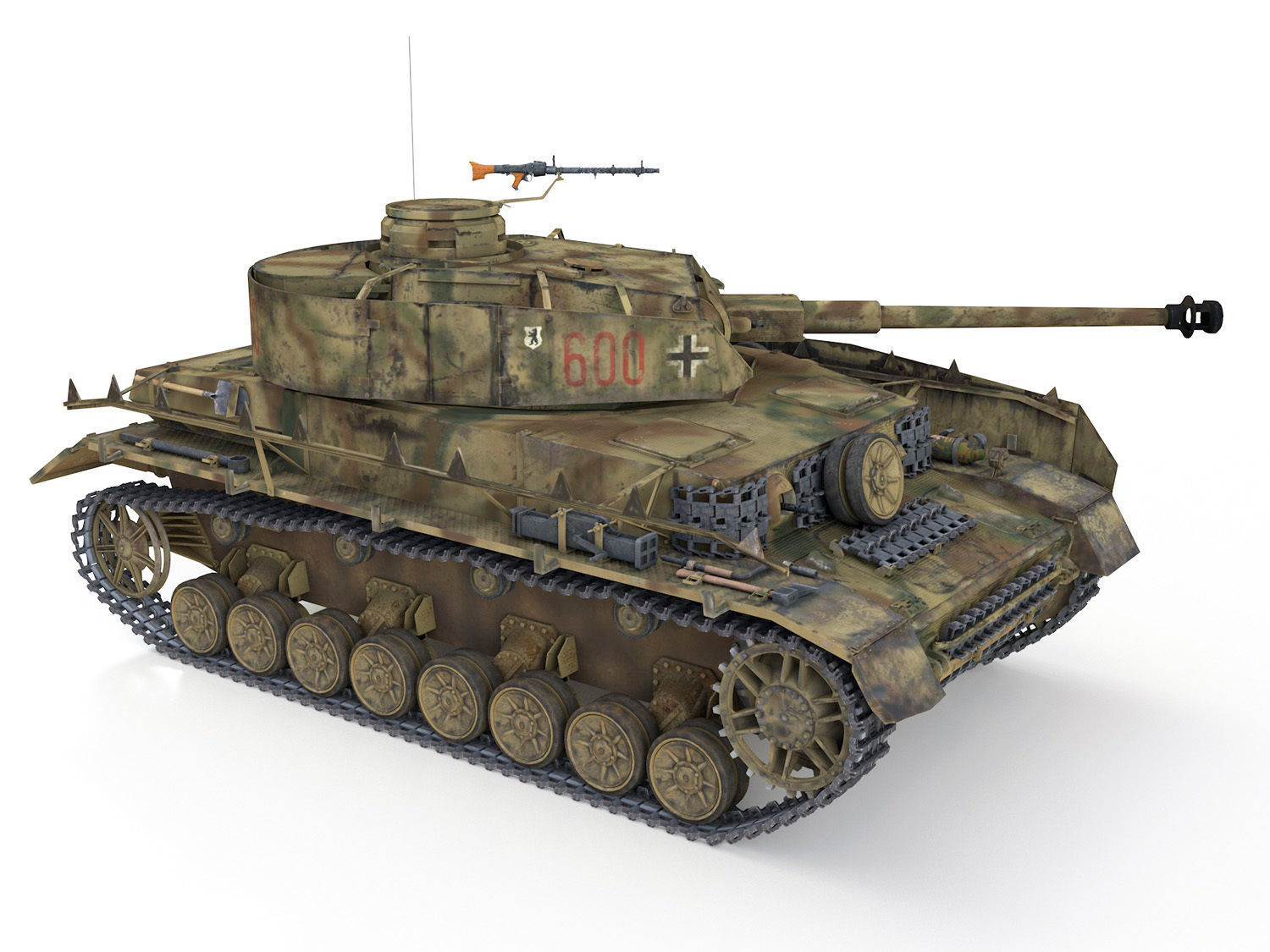 PzKpfw IV - Panzer 4 - Ausf H - 600 3D model_10