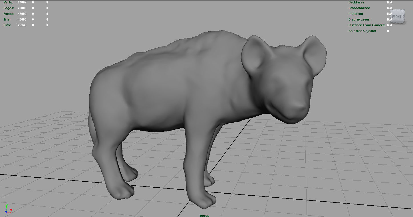 Hyena Low-poly 3D model_3