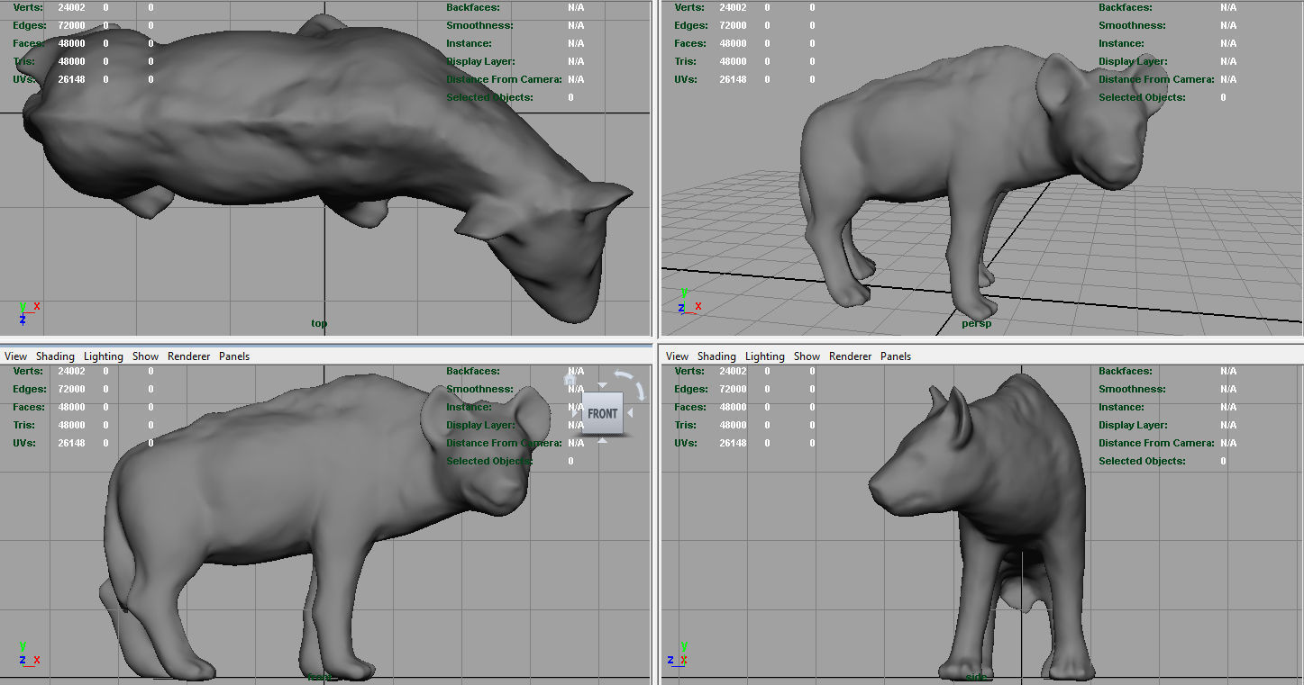 Hyena Low-poly 3D model_5