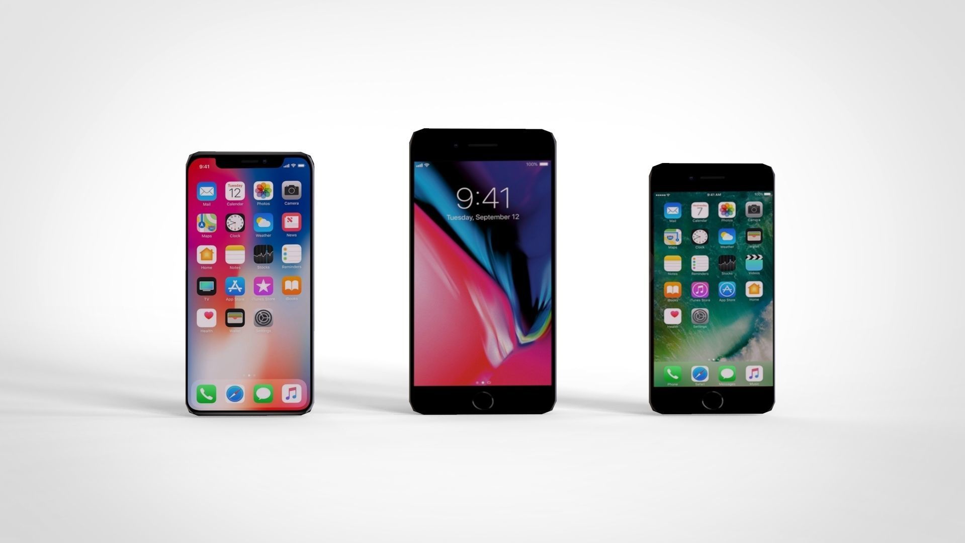 Iphone X Iphone 8 plus Iphone 8 low Poly 3D model Low-poly 3D model_2