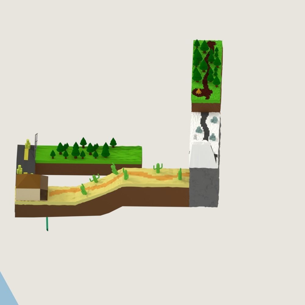 Isometric Optical Illusion Low-poly 3D model_4