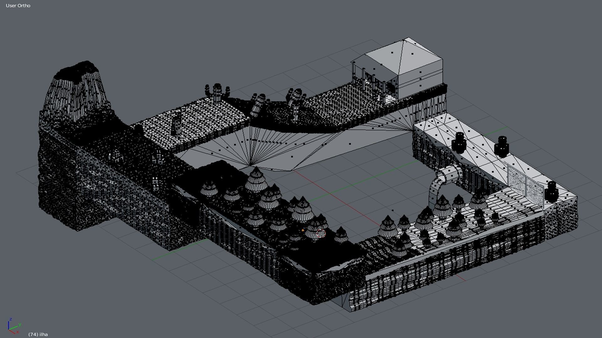 Isometric Optical Illusion Low-poly 3D model_8