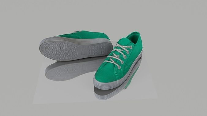 Pair of casual shoes Low-poly 3D model