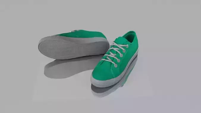 Pair of casual shoes Low-poly 3D model