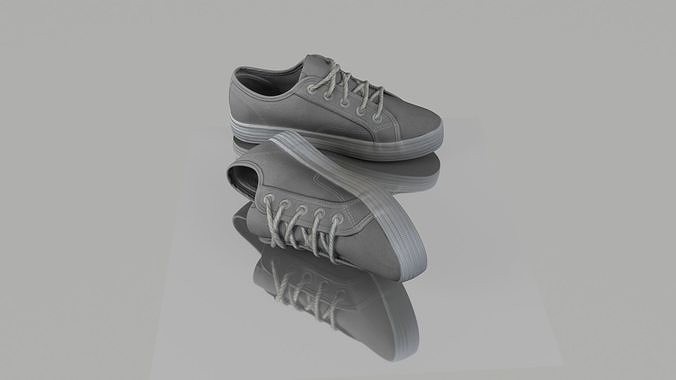 Pair of sneaker shoes Low-poly 3D model