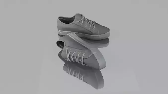 Pair of sneaker shoes Low-poly 3D model