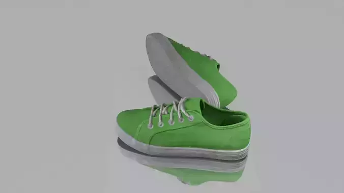 Pair of casual shoes Low-poly 3D model