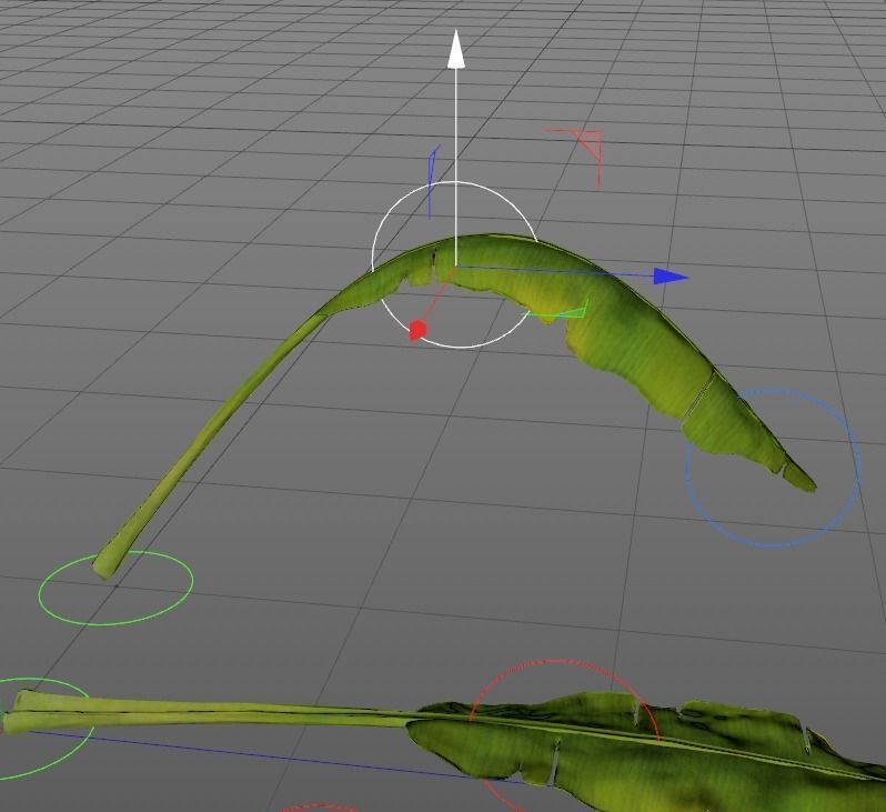 Banana leaves Low-poly 3D model_5