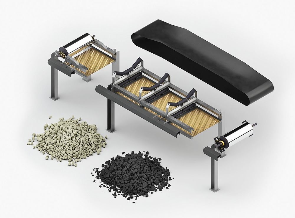 Modular mining conveyor belt 3D model_0