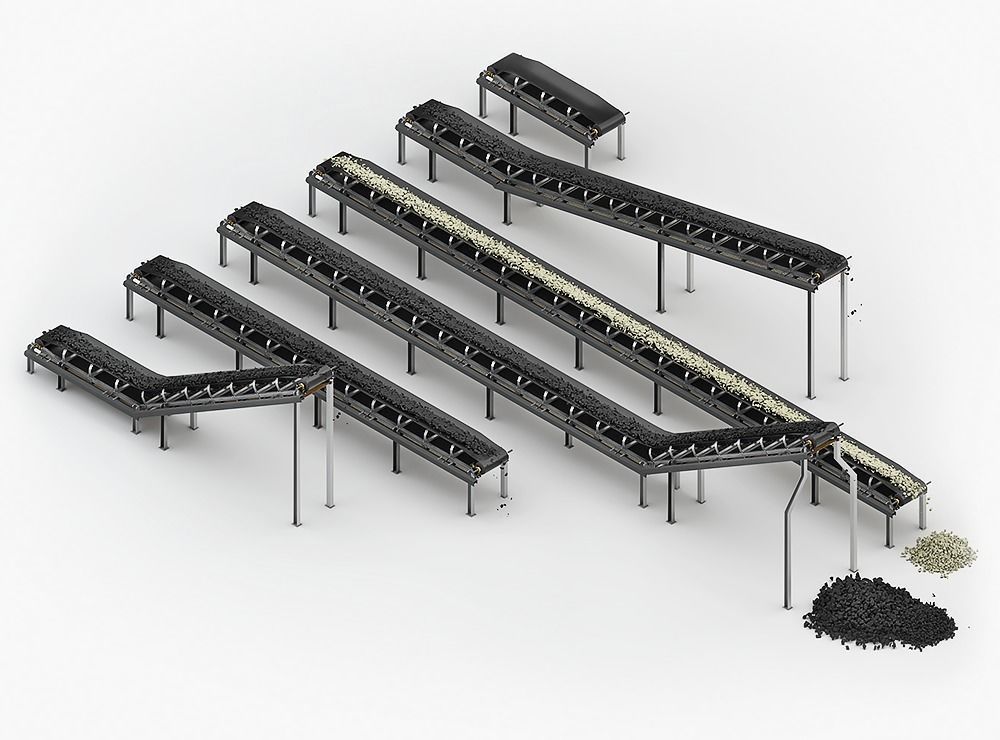 Modular mining conveyor belt 3D model_1