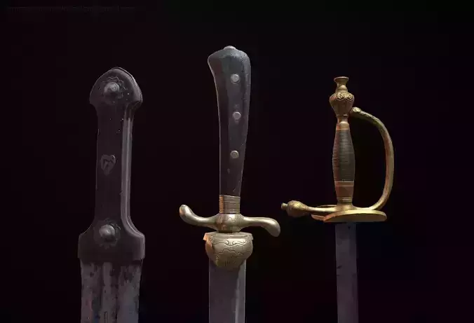 Realistic Historic Dagger and Swords Package Set