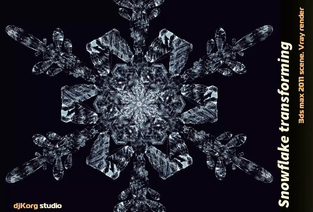 Snowflake transforming 3d animation Low-poly 3D model