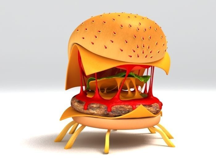 Cheese Spider Character 3D model_5