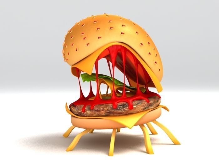 Cheese Spider Character 3D model_2