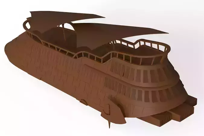 Jabba The Hutt  Sail Barge Ship 3D model 3D print model