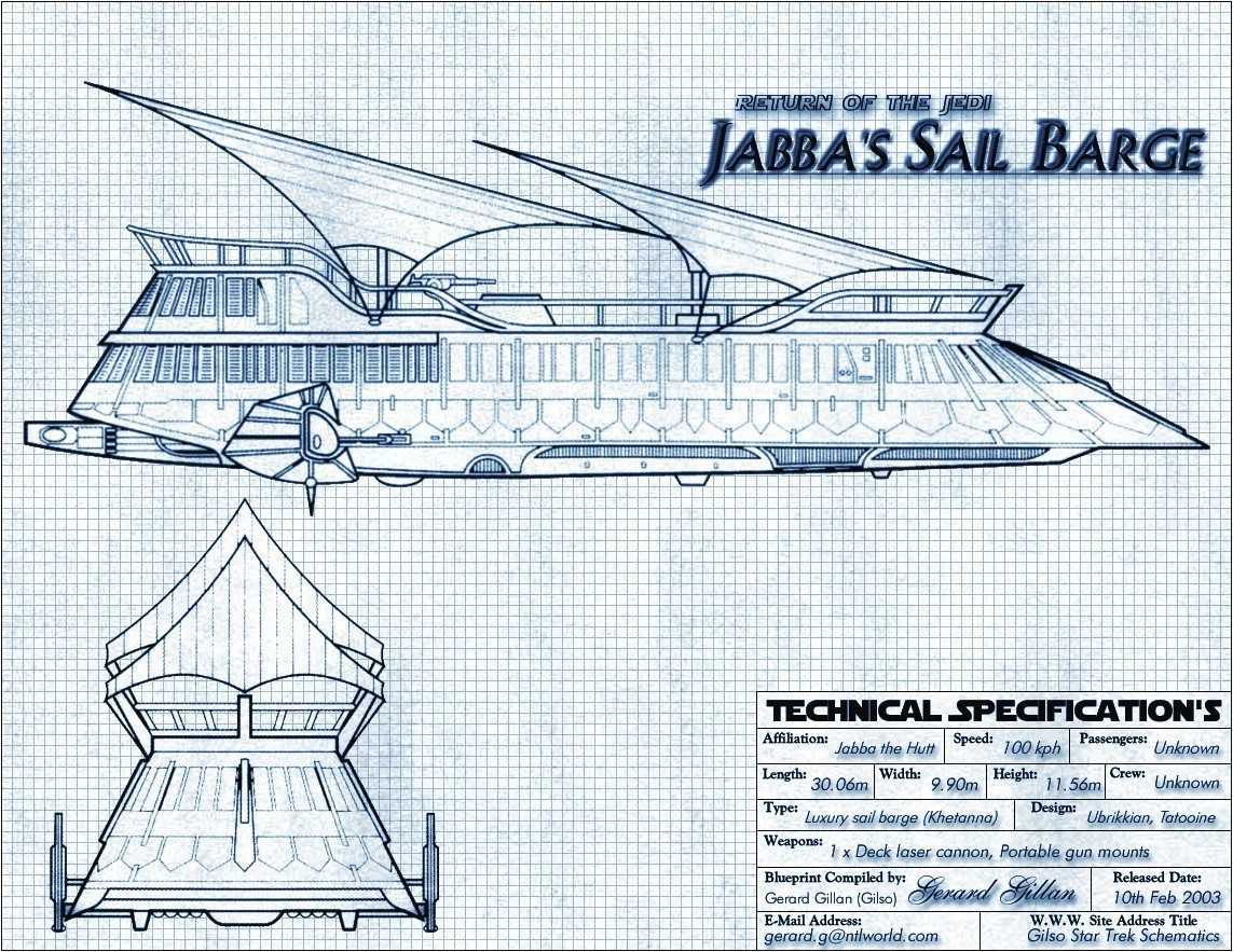 Jabba The Hutt Sail Barge Ship 3D model 3D print model_6