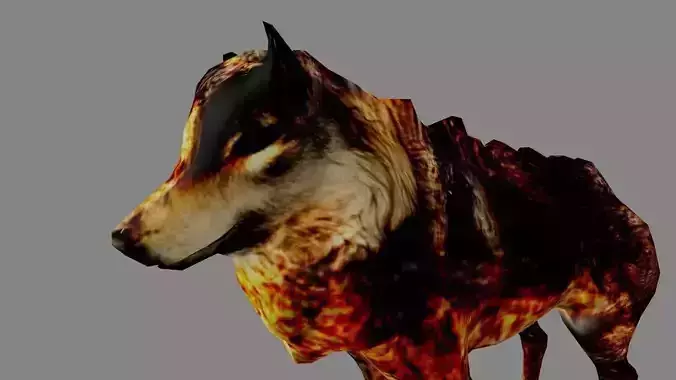 hunterWolf dog Low-poly 3D model