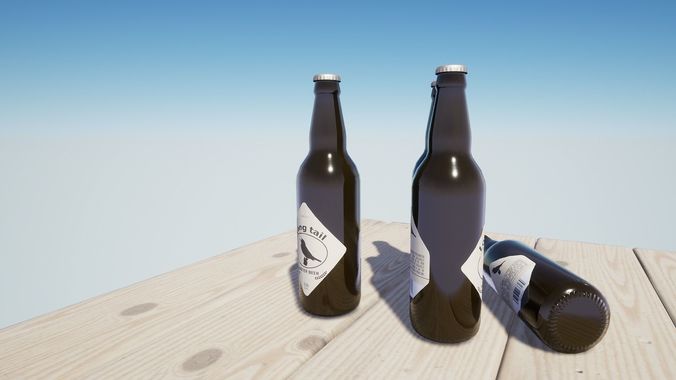 Beer Bottle Low-poly 3D model
