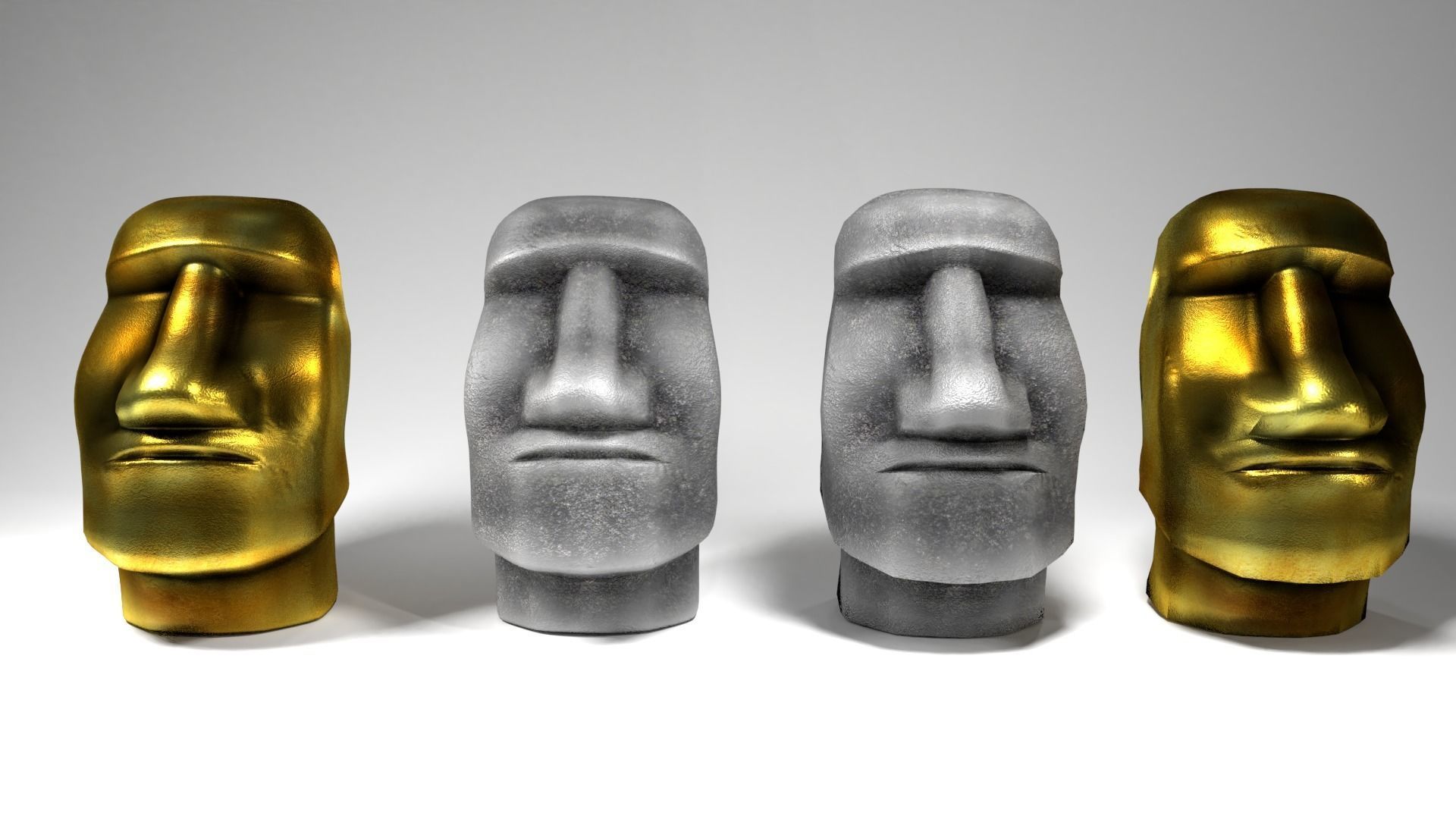 Moai statue 3D model_4