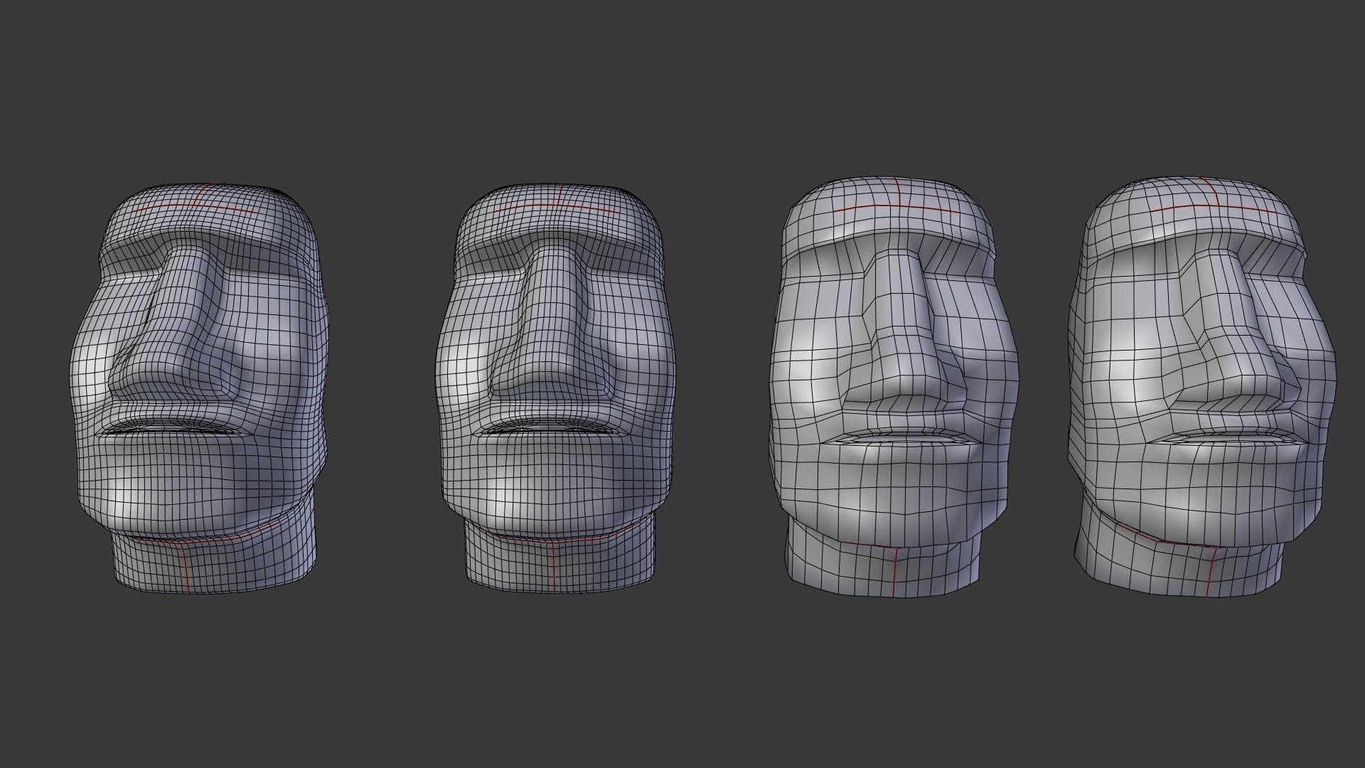 Moai statue 3D model_5