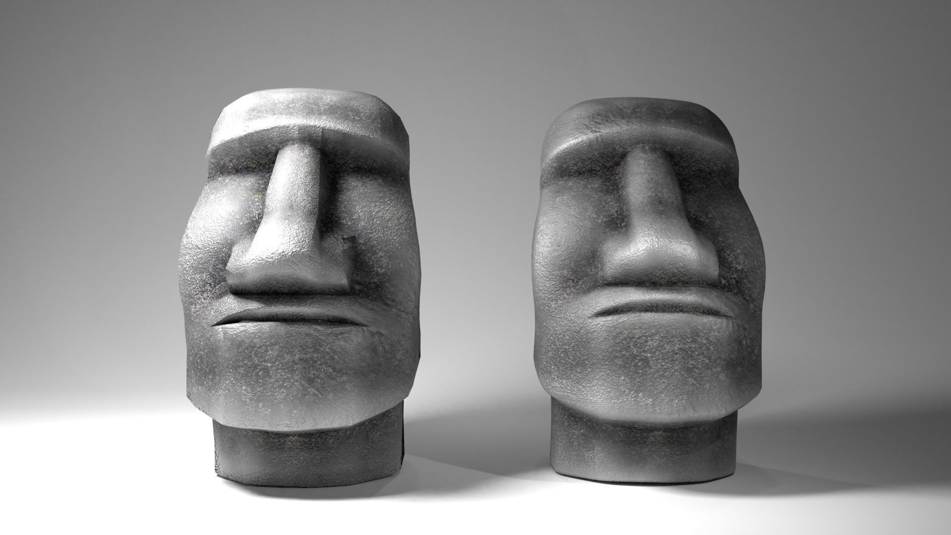 Moai statue 3D model_3
