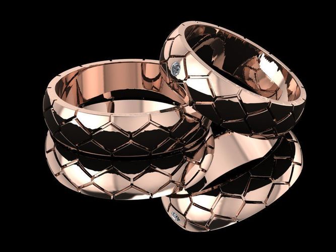 Ex-55 two rings in rose gold