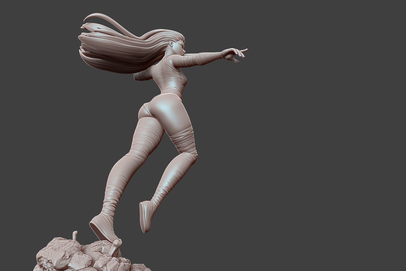 Psylocke Pose 3 3D print model_6