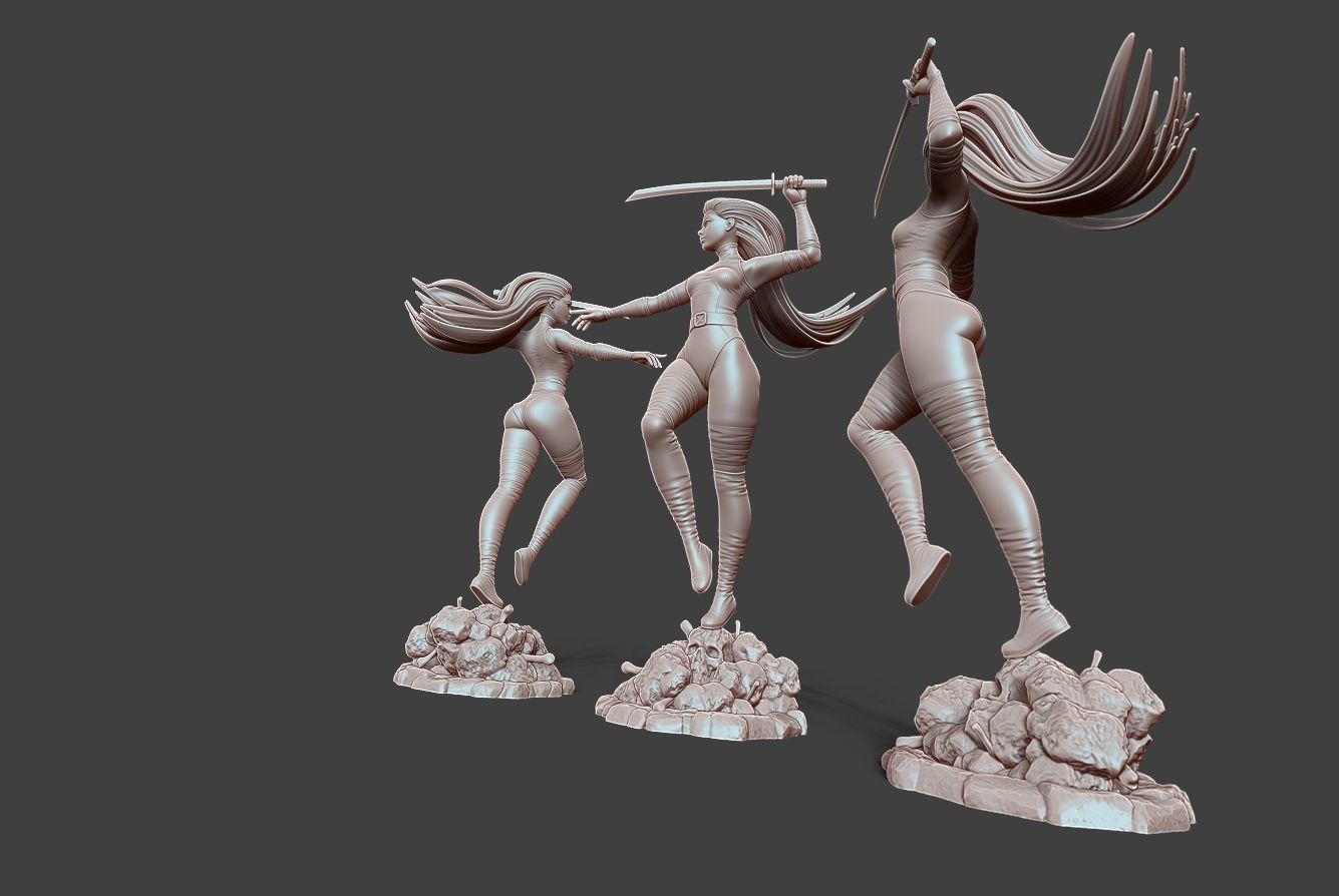 Psylocke Pose 3 3D print model_2