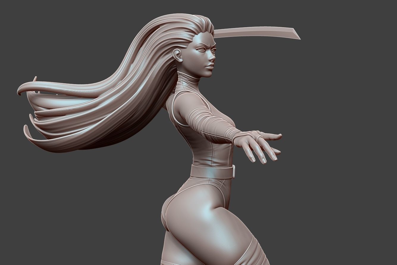 Psylocke Pose 3 3D print model_5