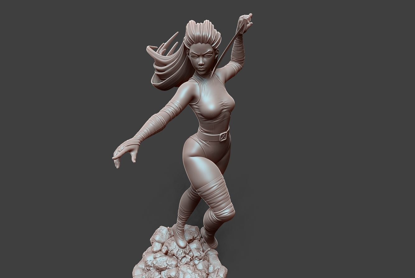 Psylocke Pose 3 3D print model_10