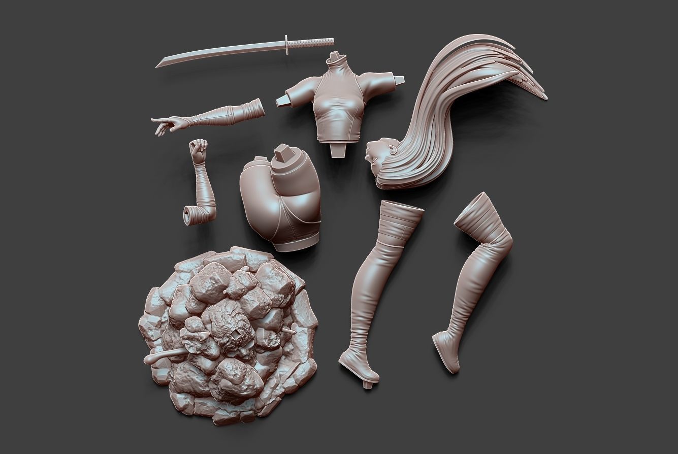 Psylocke Pose 3 3D print model_21