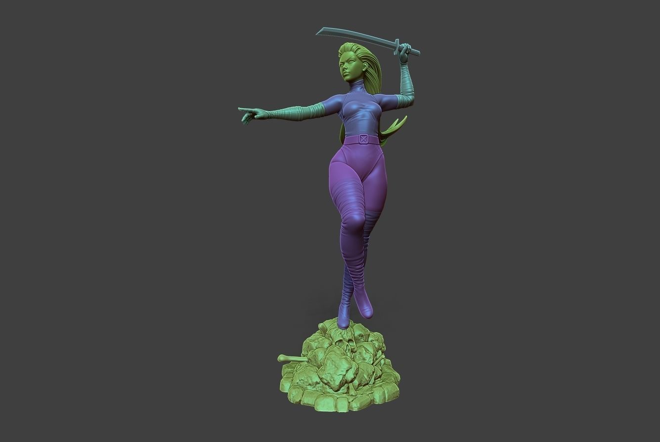 Psylocke Pose 3 3D print model_13