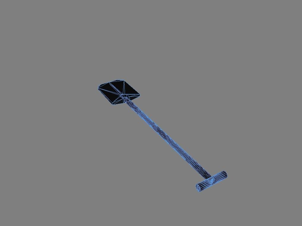 Low-Poly Shovel metal pole Free low-poly 3D model_3